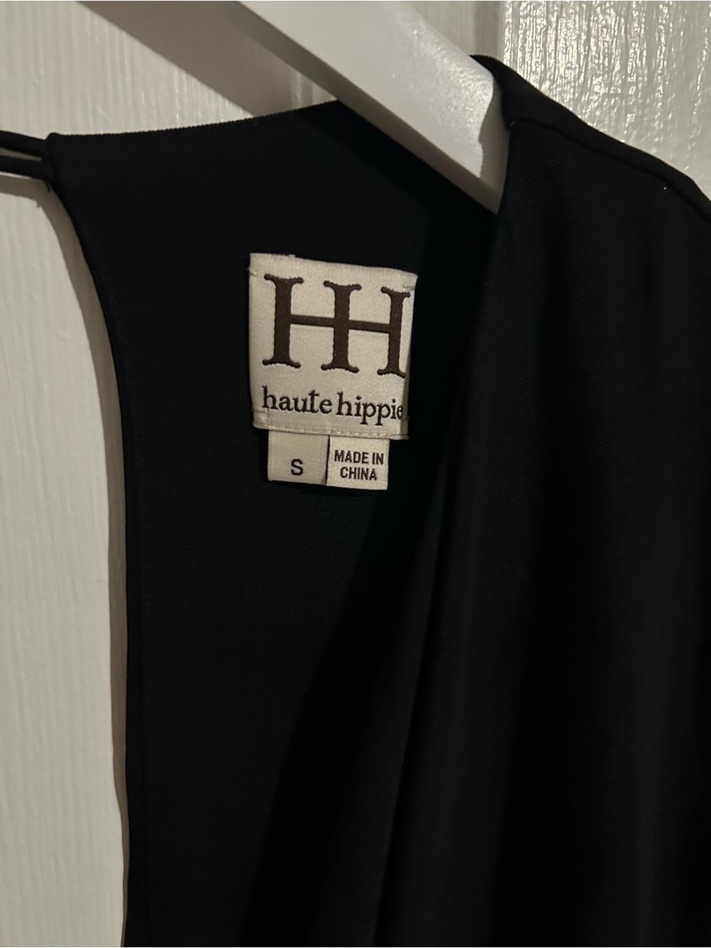 Haute Hippie Black Deep V Cap-Sleeve Mini Dress - Picture 2 of 6